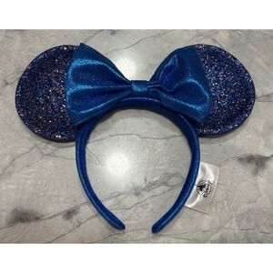 Disney Park Minnie Mouse Ears Headbands 2020 Blue Sparkle Sequins Make A Wish